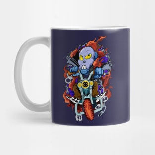 Dope skull rider on fire illustration Mug